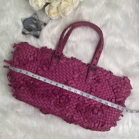 Bottega Veneta Amethyst Fringe Tote Leather Rare Find Excellent Condition - Picture 10 of 13